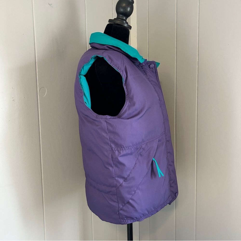 Cabela’s Women’s Vintage Puffer Vest Purple Teal Size Medium - Picture 3 of 9